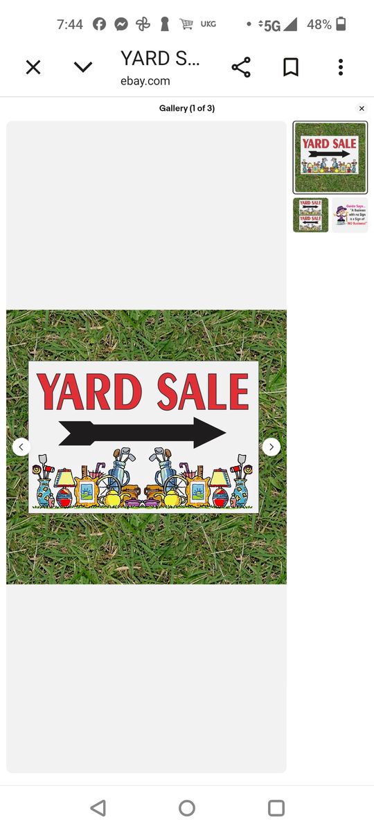 Yard sale Sunday 8am to 12:00  1835 w 13550 s Riverton