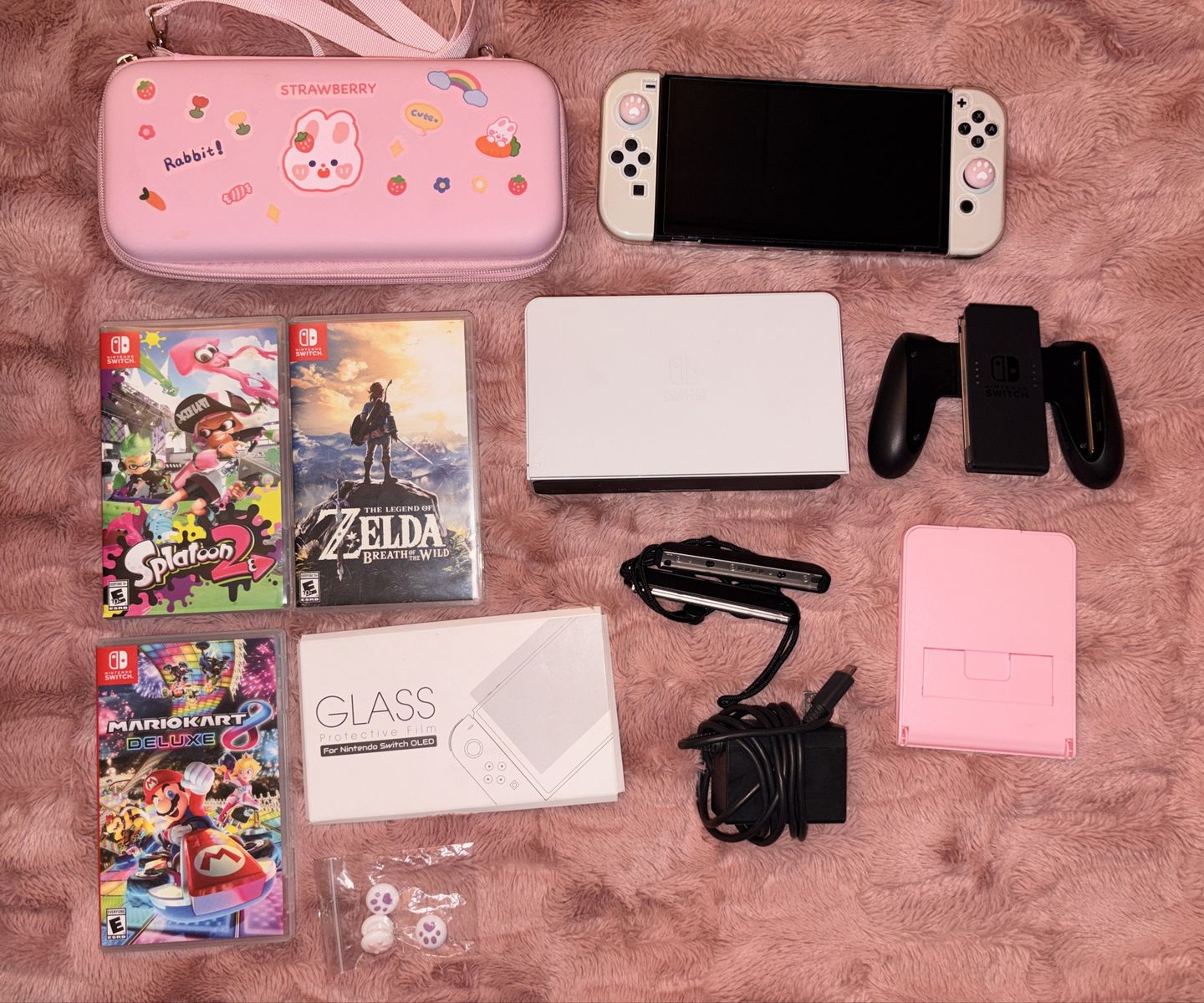 NINTENDO SWITCH OLED + ACCESSORIES + 3 GAMES