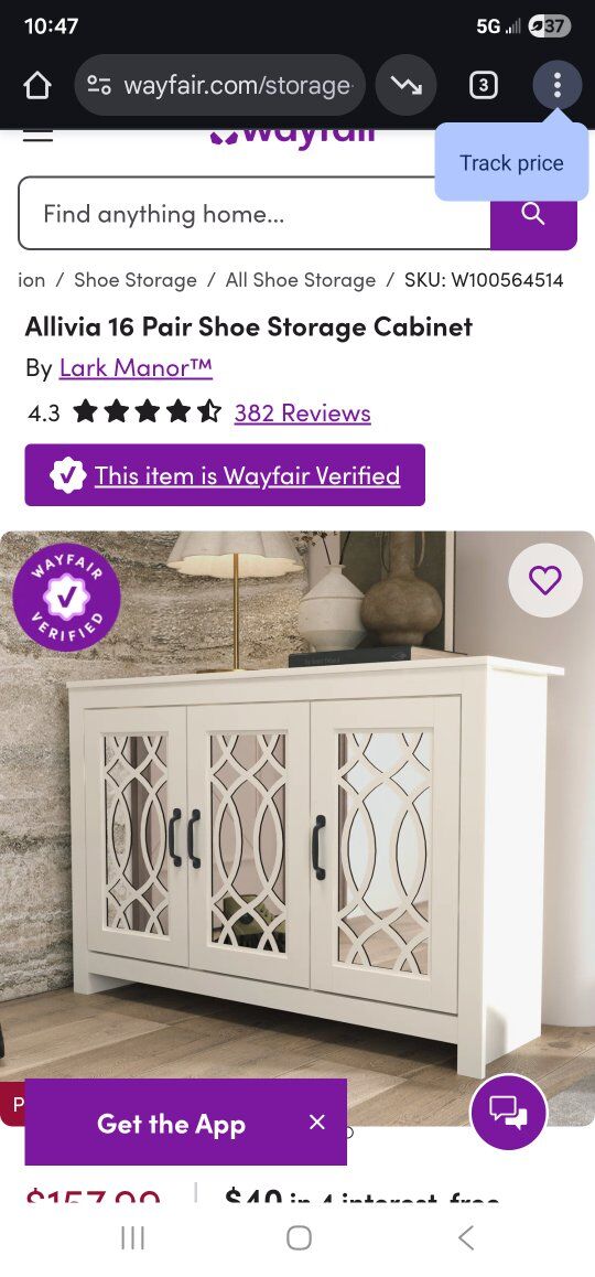 Allivia 16 pair shoe rack or storage cabinet