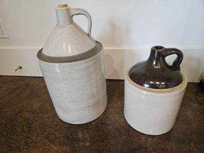 Antique Jugs - late 19th Century 5 gal & 3 gal