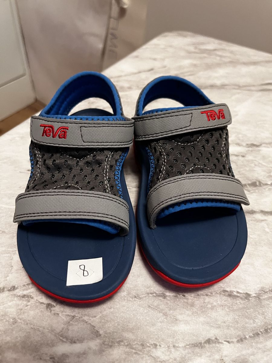 Teva Kids Outdoor Sandals Blue Grey Red Size 8 Toddler