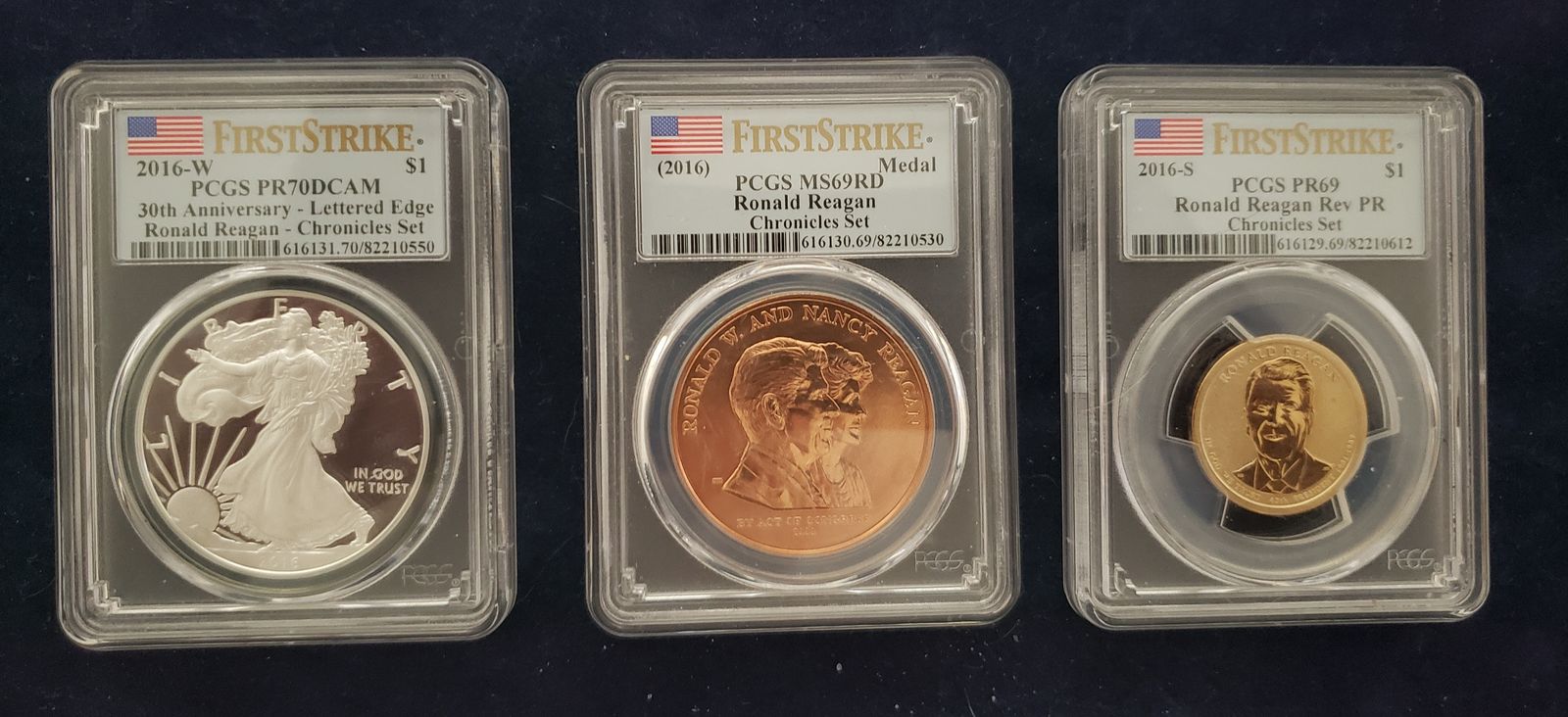 PCGS Graded PF 70 2016 Ronald Reagan Presidential silver Eagle and Coin Chronicle