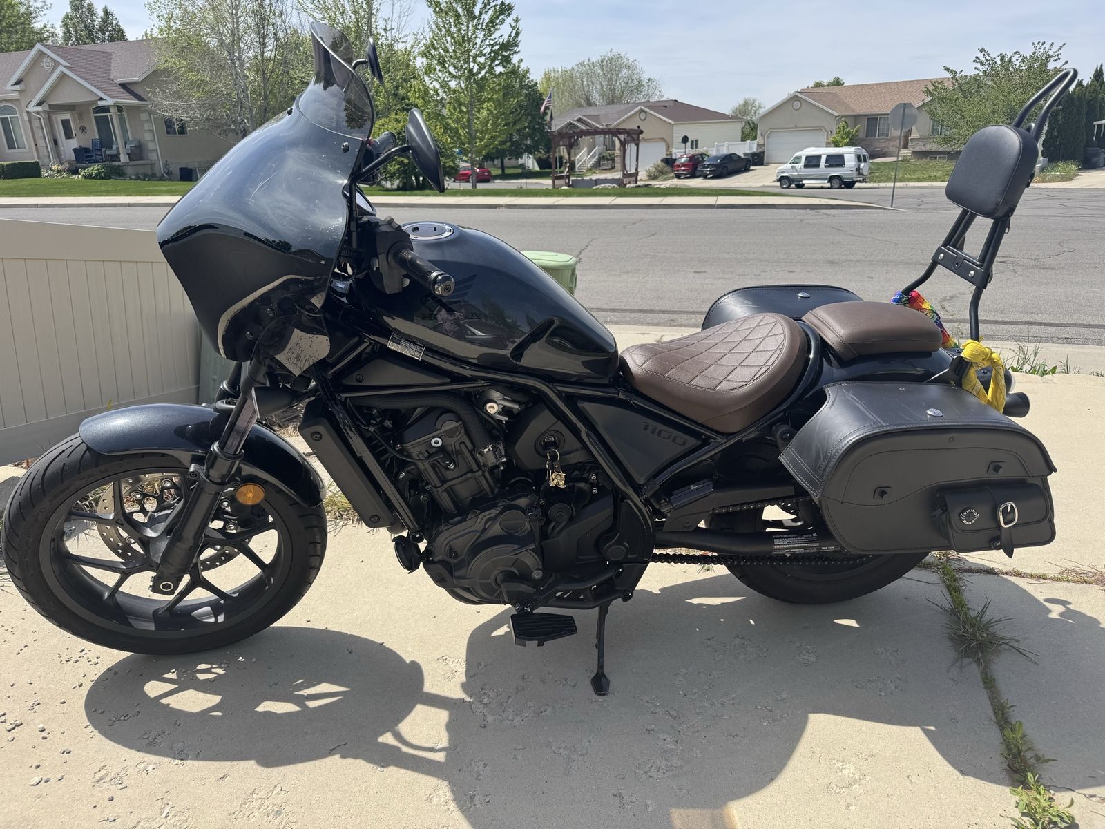 2022 Honda Rebel 1100 Road Bike with Saddlebags & Windscreen - Black