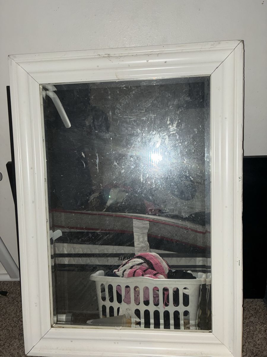White Framed Wall Mirror