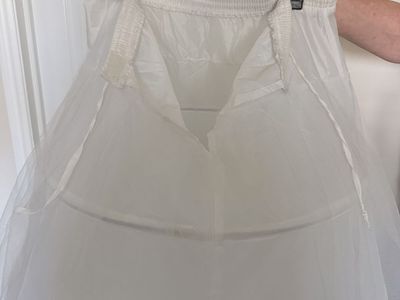 Two White Adjustable Hoop Skirts Petticoat Crinoline for Wedding Dress or Costume