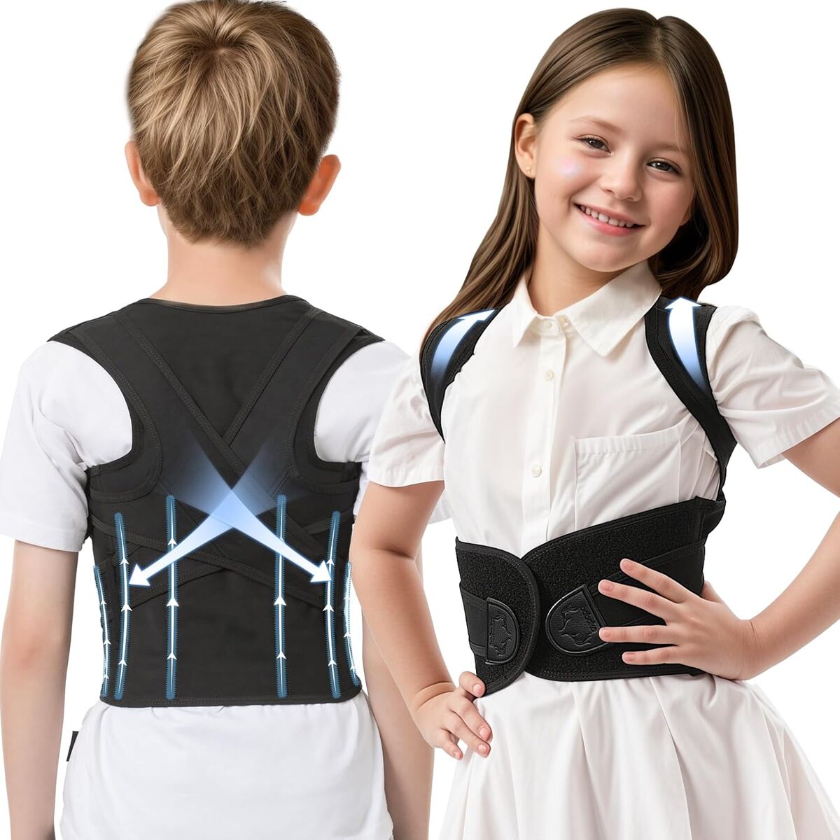 NEW Posture Corrector for Kids and Teens Adjustable Full Back Support Brace, Scoliosis, Dowagers Hump, etc.