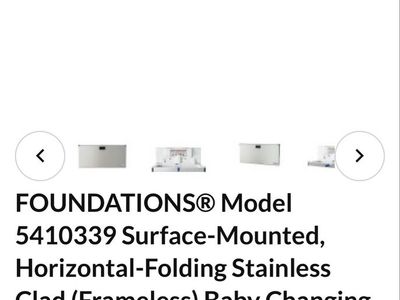 Foundations 5410339 Surface-Mounted Horizontal-Folding Stainless Steel Baby Changing Station