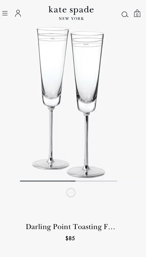 Kate Spade 'MR. and MRS.' Crystal Flutes