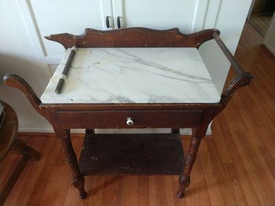Antique Marble topped tea serving table