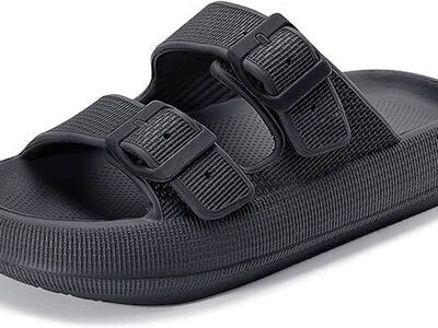 New Weweya Sandals for Women and Men - Pillow Slippers Black Women Size Fit Size 7- & 7.5-Men Size fit 5 & 5.5
