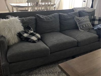 Beautiful high end gray Bernhardt 4 seater sofa please text only