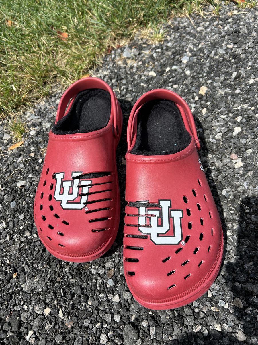 University of Utah Utes Fleece-Lined Clog Slippers Red Men's XL 13-14