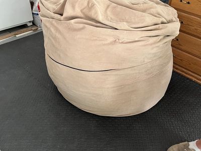 X Large Tan Suede Beanbag Chair
