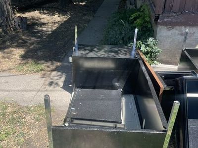 FREE two metal desks. We were using these desks until July 1st and purchased new ones for our office