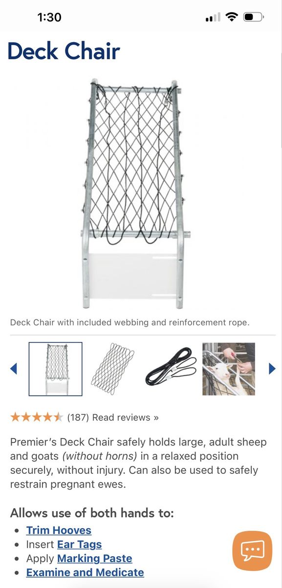 Premier Deck Chair for Sheep & Goats - Livestock Restraint for Hoof Trimming, Tagging, & Medicating