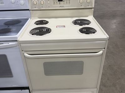 Frigidaire Electric Range Oven - 30" Cream/Bisque, Coil Cooktop, Digital Controls