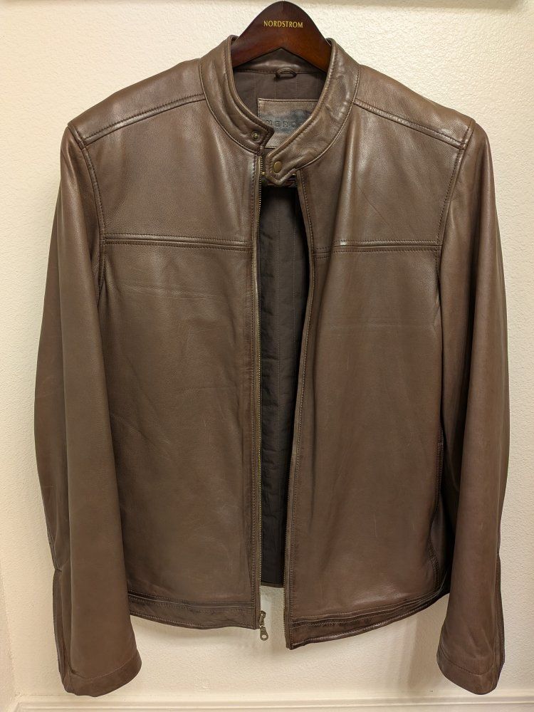 Brown Leather Jacket - Size Medium