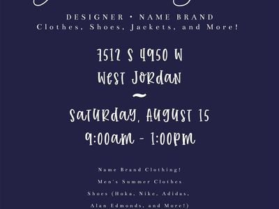 Yard Sale - Name Brand Men's Clothes and Shoes - August 15