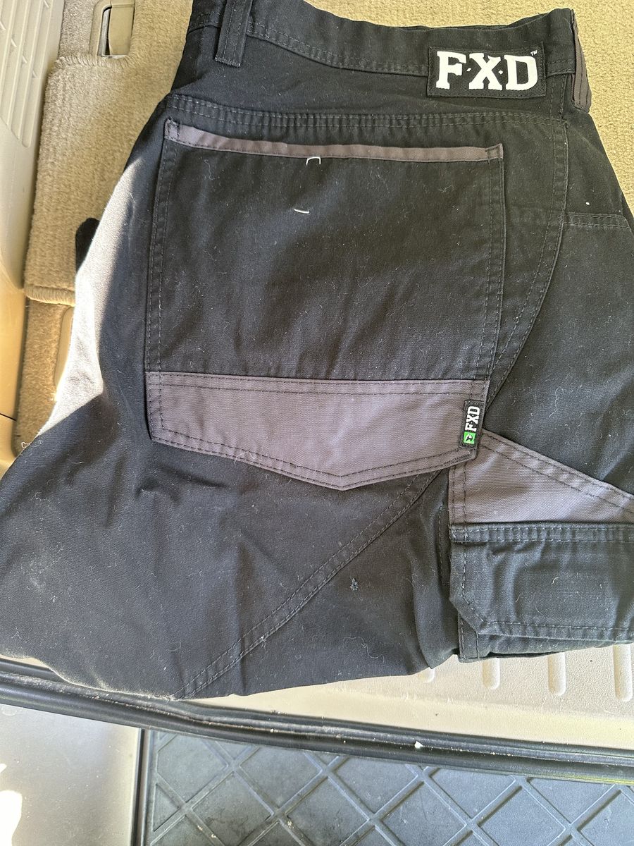 FXD WP-1 Men's Black Work Pants, Size 44W x 30L, Durable Cargo Style