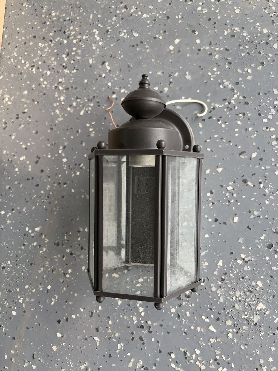 Set of 4 Outdoor Wall Lantern Lights Black Hexagonal Glass Fixtures