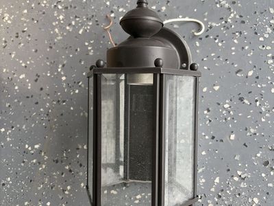 Set of 4 Outdoor Wall Lantern Lights Black Hexagonal Glass Fixtures