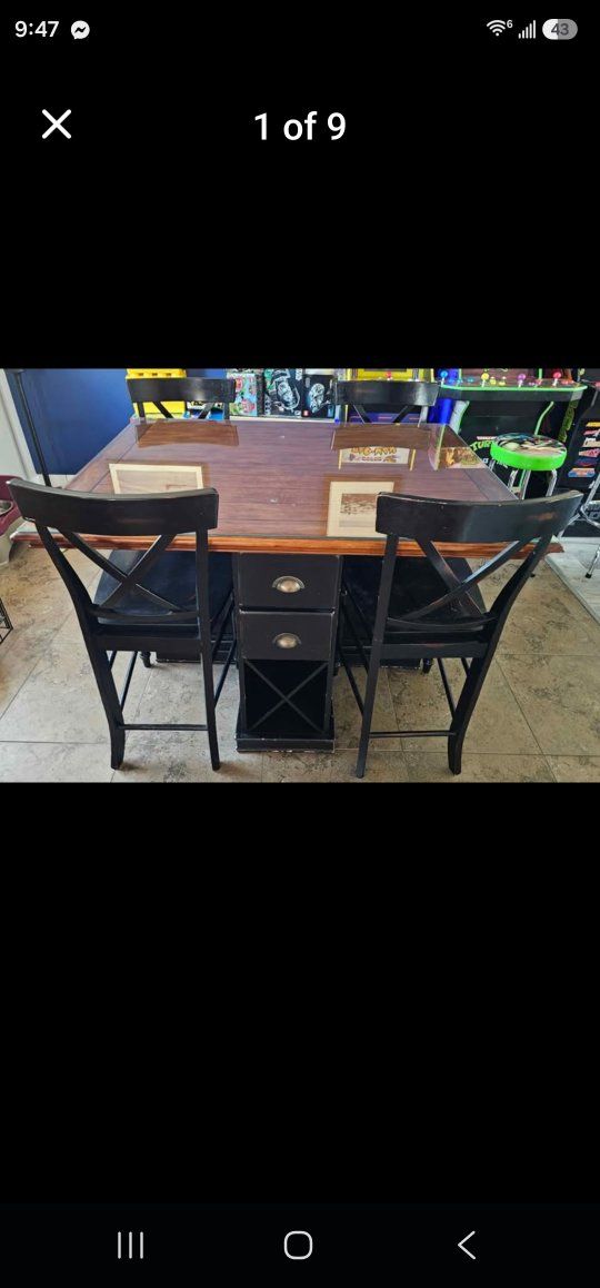 Counter height table and chairs
