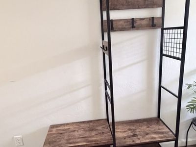 Industrial Entryway Hall Tree / Coat Rack Bench