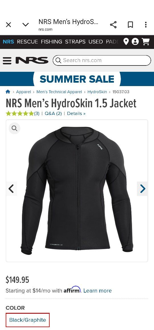 NRS HYDROSKIN 1.5 JACKET