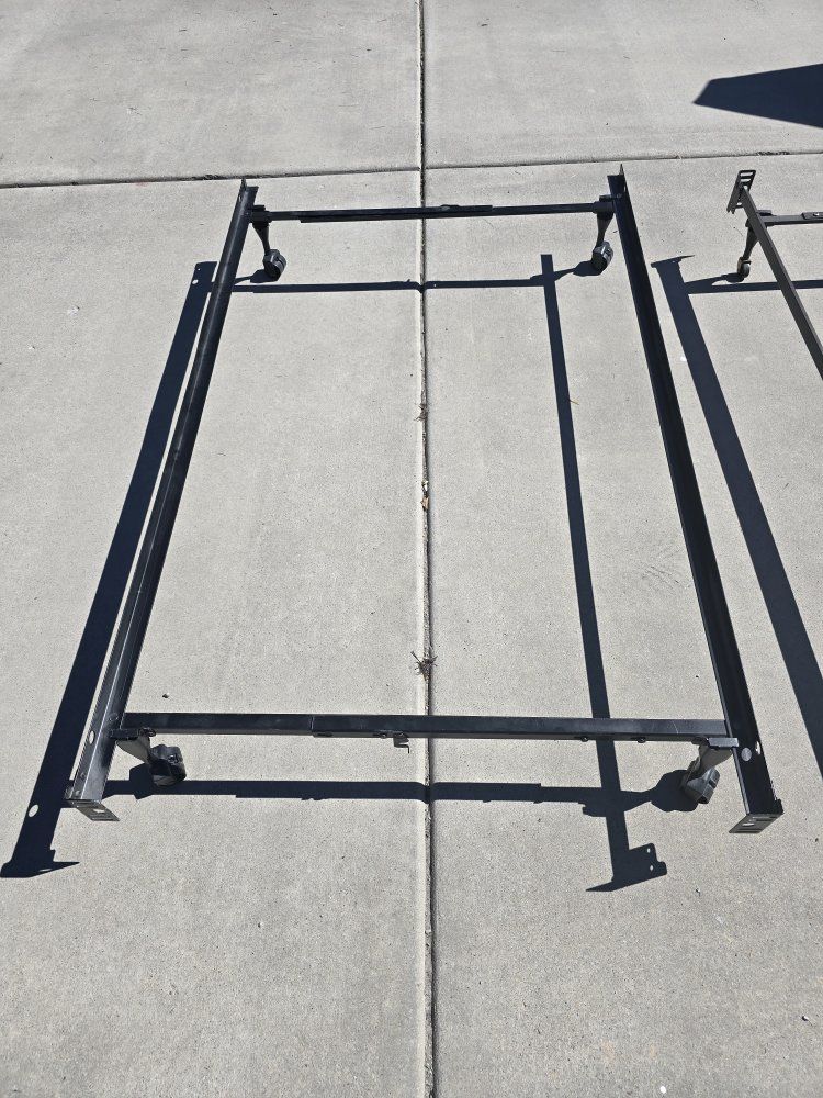 3 Metal twin Bed Frames with Casters - Sturdy & Easy to Move Bed Support