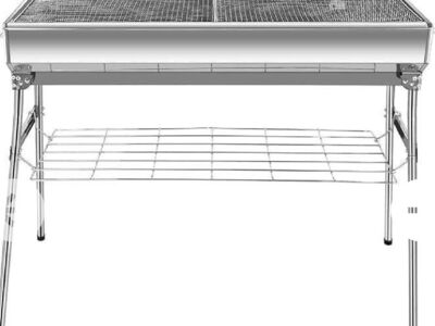 Foldable Charcoal Grill: Stainless BBQ 34x11x28in