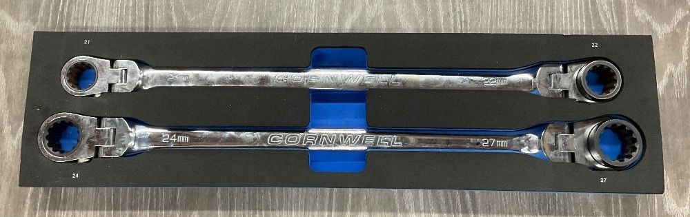 CORNWELL 2 PC DOUBLE FLEX HEAD RATCHETING WRENCH SET