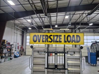 SEMI HEADACHE RACK WITH OVERSIZE LOAD SIGN