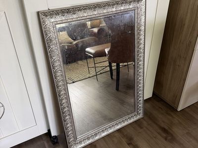 Silver Ornate Frame Wall Mirror - 36" x 24" Decorative Accent