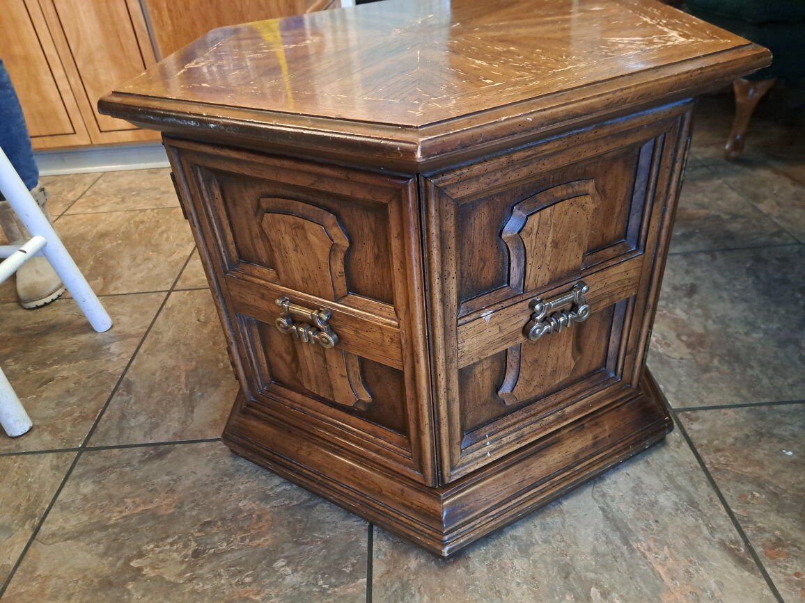 hexagon end table 6 sided