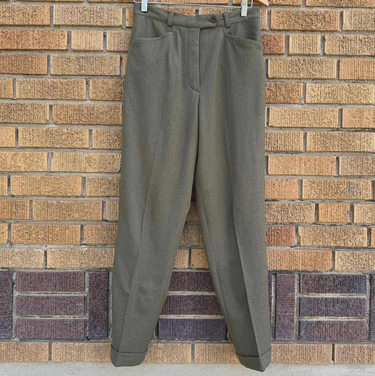 Vintage HABSBURG KLEIDER Eleonore Wool Pants - Womens US 12 - Olive Green