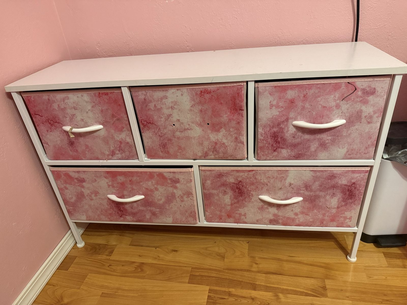 Kids pink fabric dresser for SALE