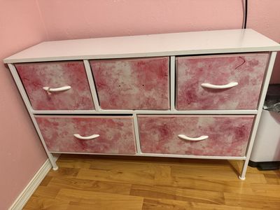 Kids pink fabric dresser for SALE