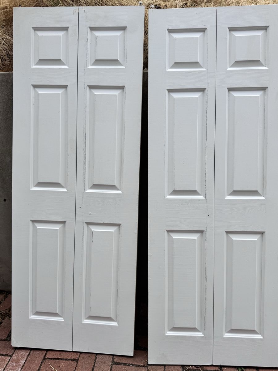 White Bifold Closet Doors - Set of 2 (4 panels total), 29.5" Wide Each Panel