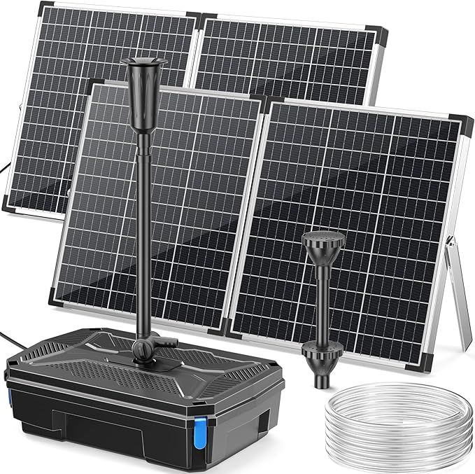 Poposoap SPF390 100W 1200GPH Solar Pond Filter Fountain