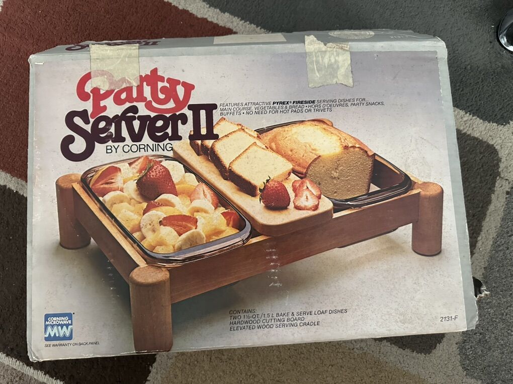 Pyrex Fireside Party Server II Glass Loaf Pans