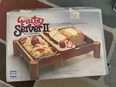 Pyrex Fireside Party Server II Glass Loaf Pans