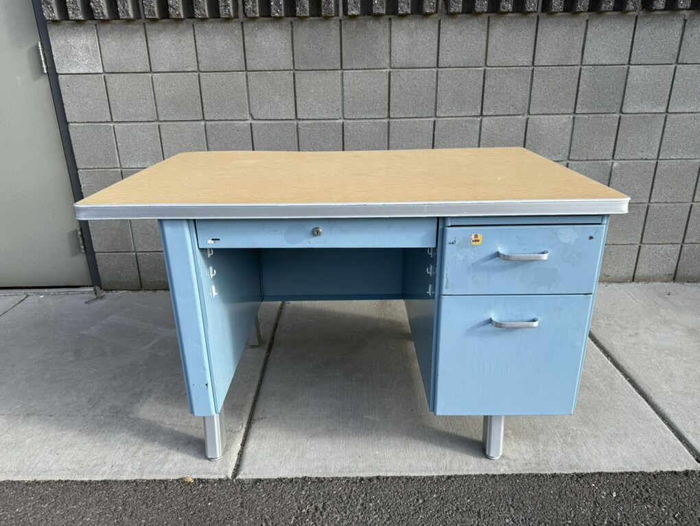 Mid Century Modern Metal Tanker Desk