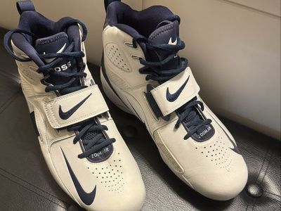Nike Force Zoom Air Football Cleats White/Navy Men's Size 11