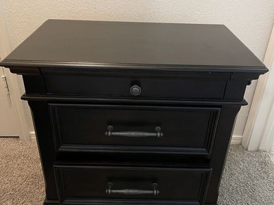 Espresso Night Stand Solid Wood Easy/Soft Close Doors