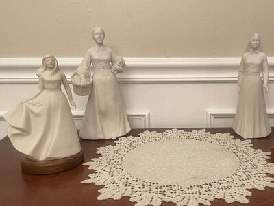 Vintage 1980s Porcelain Figurines of Women LDS Statues