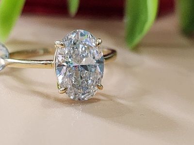3.00 CT LGD VVS2 Oval Cut Diamond Engagement Ring 18k Yellow Gold Solitaire