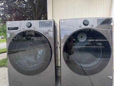 LG Black Steel Front Load Washer & Electric Dryer Set – Like New