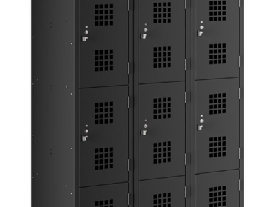 Black 36" x 18" x 78" 3 Wide, 4 Tier, 12 Compartments Locker - Assembled