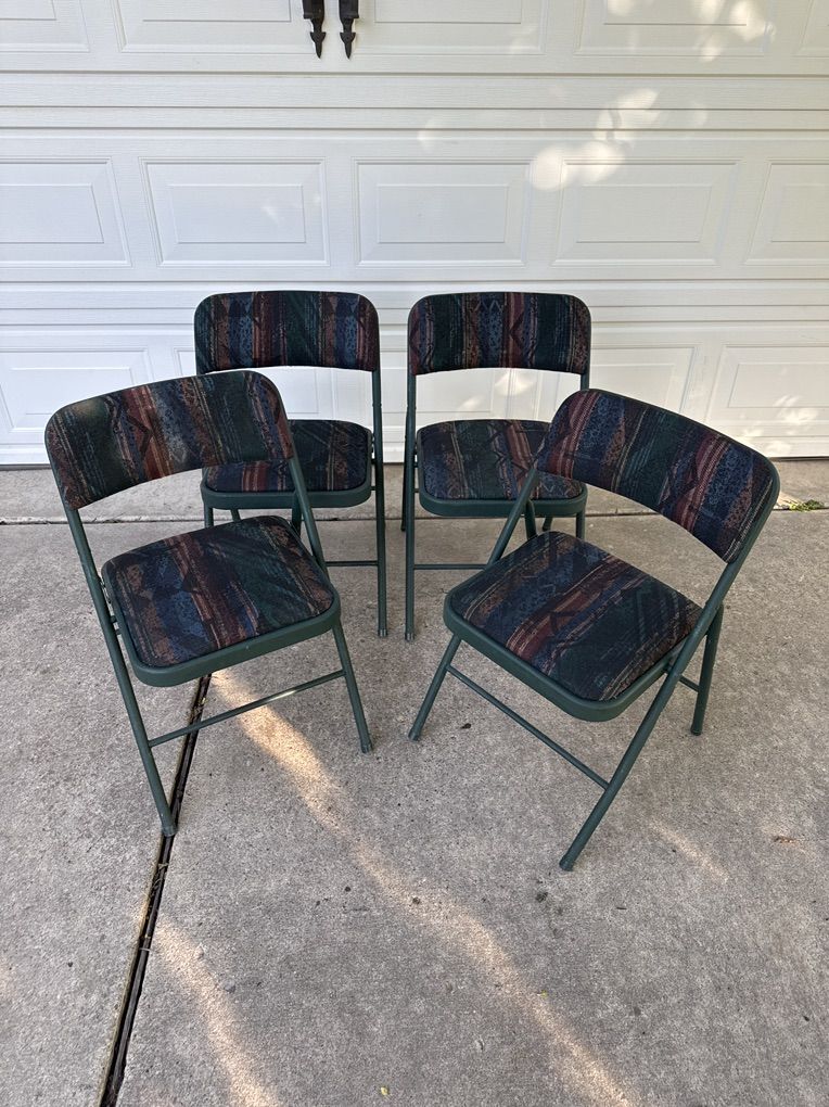 4 New Padded Upholstered Folding Chairs $49.00