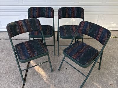 4 New Padded Upholstered Folding Chairs $49.00